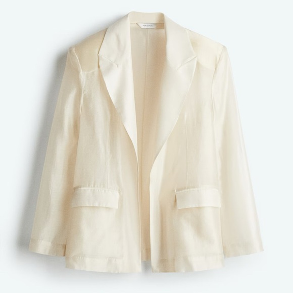 ❗️PRICE FIRM❗️ H&M EDITION OVERSIZED SHEER BLAZER SIZE M - Picture 3 of 16